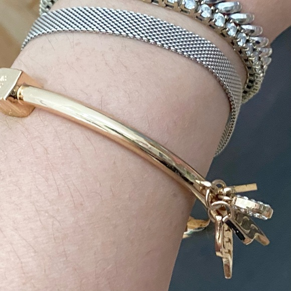 ASHLEY BRIDGET Gold-tone Guardian Angel Charm Hinge Bracelet - Picture 6 of 13